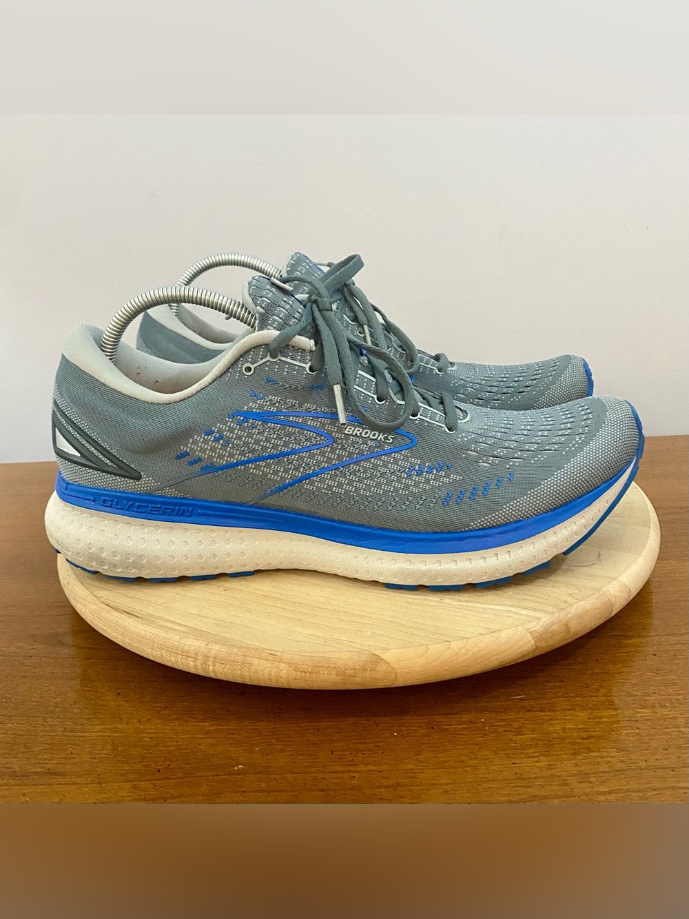 Brooks Glycerin 19 Men's Sz 14 D Gray Blue Running Shoes Sneakers 1103561D095